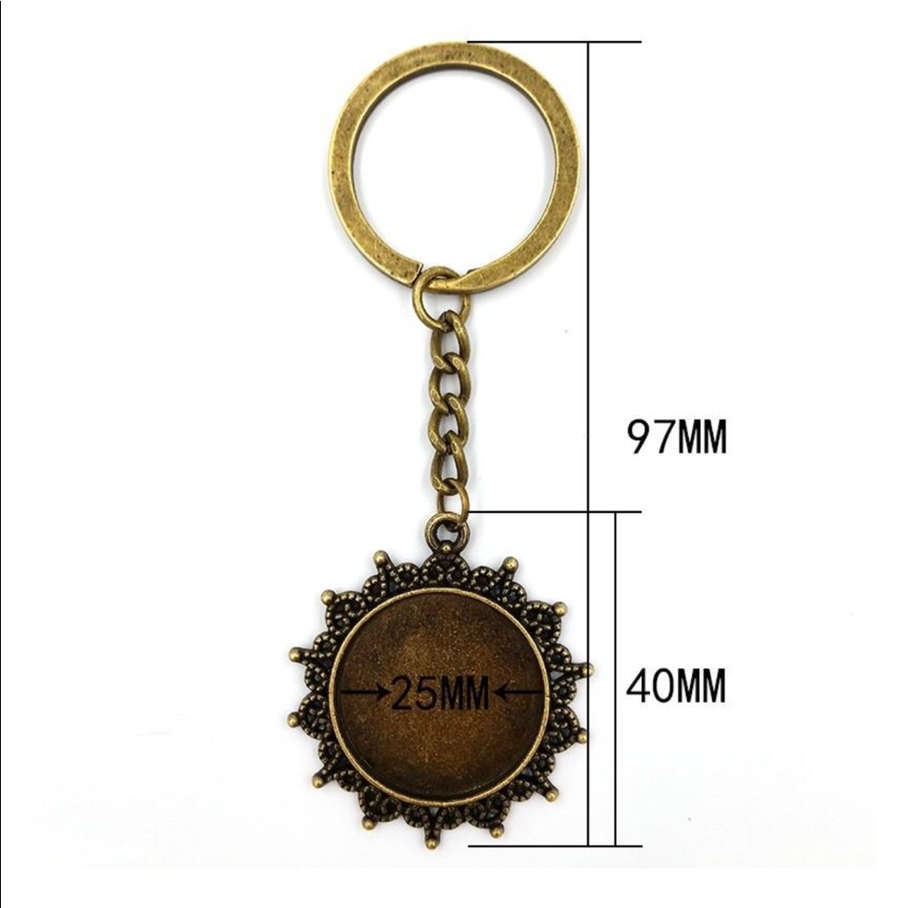 Antique Bronze Mandala Keychain Unisex - Picture 3 of 4